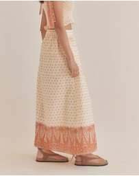 Amelius - Peach Paisley Maxi Skirt