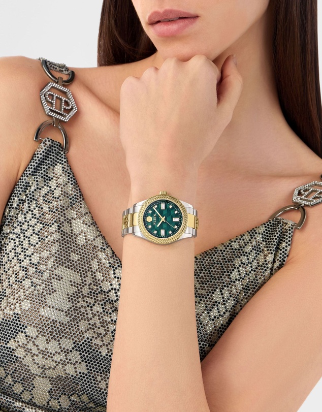 Philipp Plein - Queen 38mm Green Dial with Two-tone bracelet