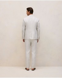 Trenery - Regular Fit Linen Twill Blazer in Stone
