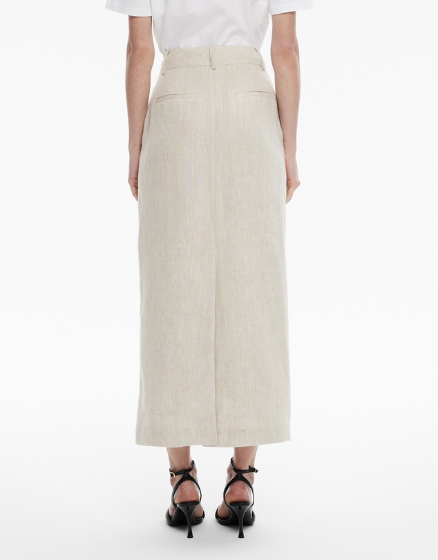 Witchery - Yarn Dye Linen Tailored Maxi Skirt