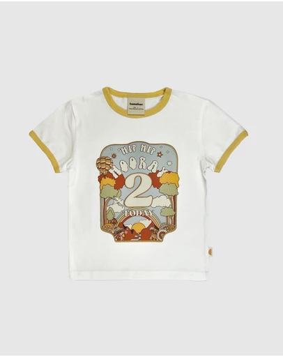 Banabae - Hip Hip Hooray Birthday Ringer Tee - 2 Year Old