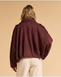 MVN - Faux Suede Bomber Jacket