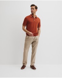 Country Road - Australian Cotton Blend Silk Tipped Knit Polo
