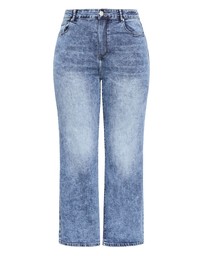 City Chic - Plus size Harley Fit Ivy Straight Leg Short Jean - mid wash