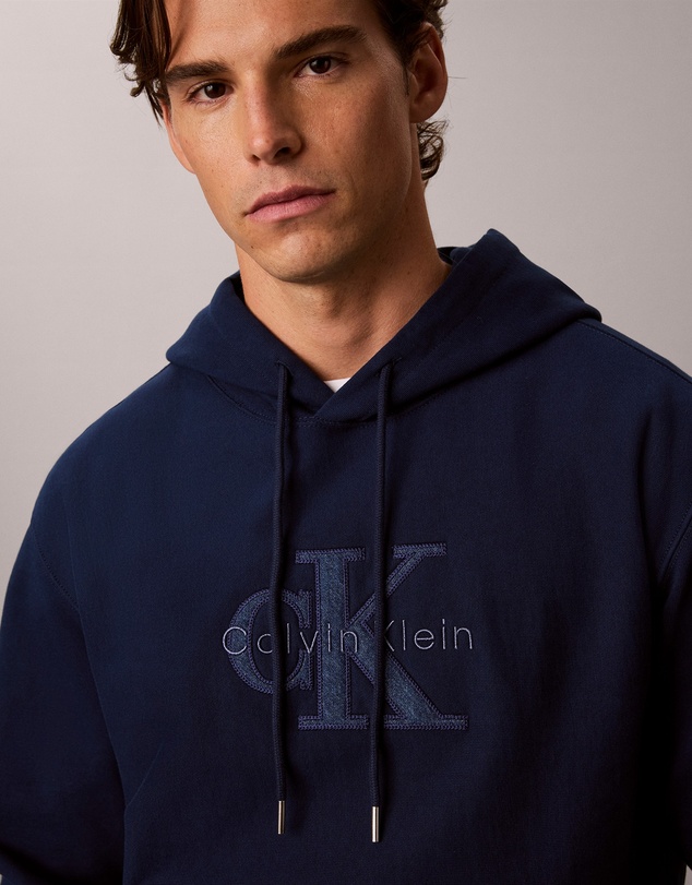 Calvin Klein Jeans - Premium Terry Denim Logo Hoodie