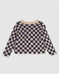 Fox & Finch - Wild Side Check Knitted Cardigan 3-7 Yrs