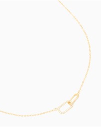 Lovisa - Gold Plated Sterling Silver Cubic Zirconia Oval Link Necklace