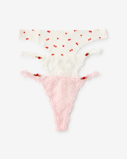 Cotton On Body - Sweet Talk Lace & Micro G-String Brief 3 Pack
