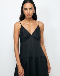 Revibe - Repaired AERE Bree V Neck Linen Maxi Dress - AU 10