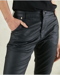 DRICOPER DENIM - Coated Black Cuffed Jeans