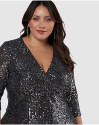 Pink Dusk by Curve Project - Are You Jelly Sequin Dress