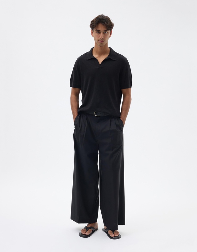 AERE - Linen Blend Knit Polo
