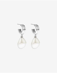 Michael Hill - Two-Row Cultured Freshwater Baroque Pearl Drop Earrings in Sterling Silver