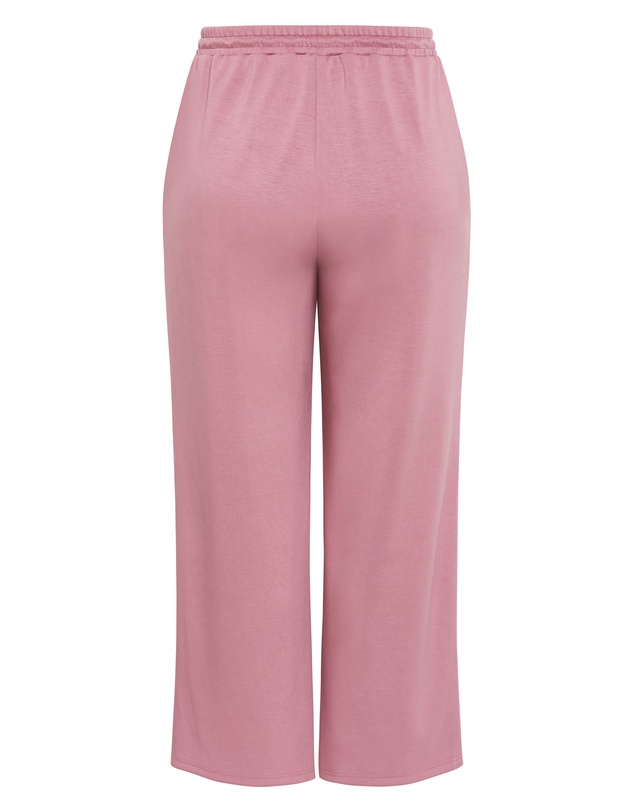 City Chic - Plus size Mae Wide Leg Jogger - dusty rose