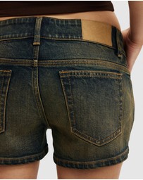 Cotton On - Micro Low Denim Shorts
