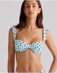 Vacay Swimwear - Rhodes Top Blue Polka