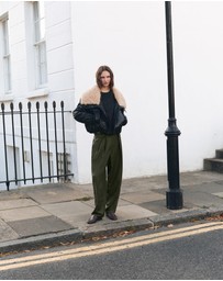 M.N.G - Pleated Trousers With Button Detail