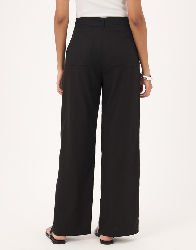 Atmos&Here - Ava Linen Blend Tie Waist Wide Leg Pants