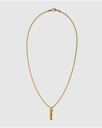 GUESS - Gold-Tone Matte Crystals Tag Necklace