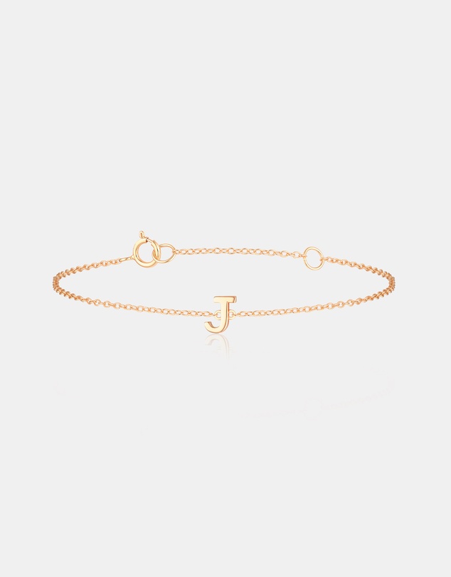The Silver Collective - Petite A-Z Letter Bracelet - J