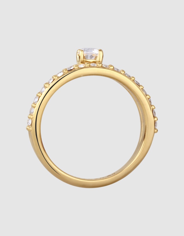 Elli Jewelry - Duet Pavé Ring in Gold-Plated 925 Silver