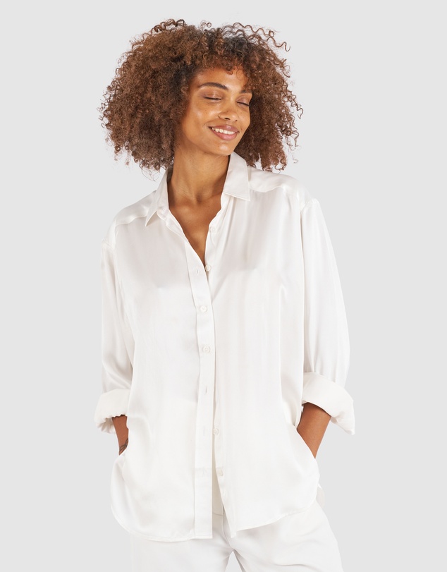 CAMIXA - Soie Satin Oversized Silk Shirt
