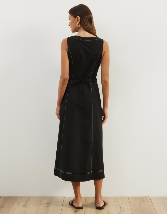 Atmos&Here - Cara Contrast Bind Midi Dress