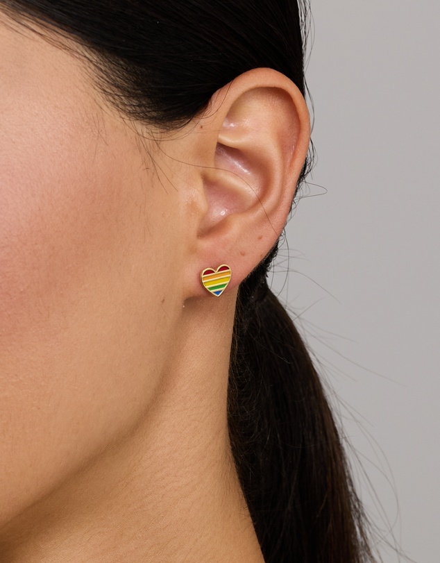 Michael Hill - Heart Stud Earrings in 18Kt Vermeil with Enamel