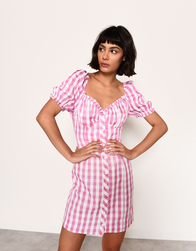 Glamorous - Button-Front Mini Dress