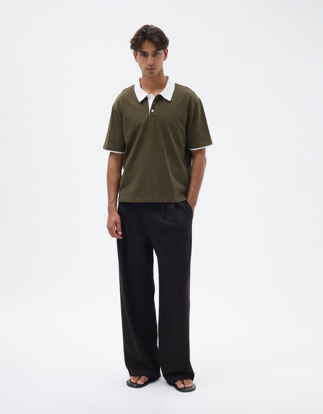 AERE - Contrast Short Sleeved Polo