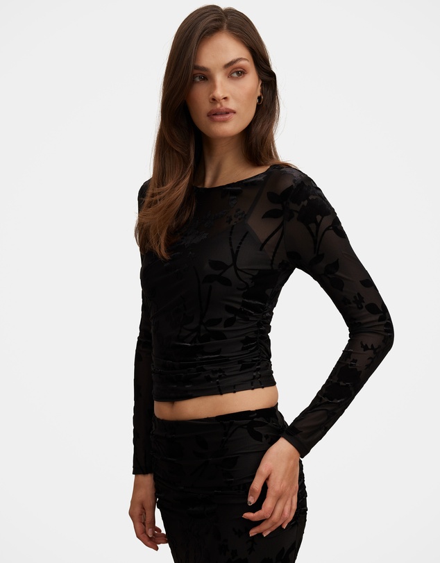 Forever New - Kenzie Mesh Burn Out Top