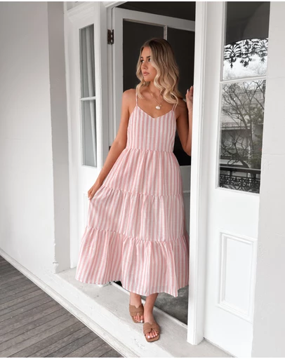 Esther & Co - Sona Dress - Pink Stripe