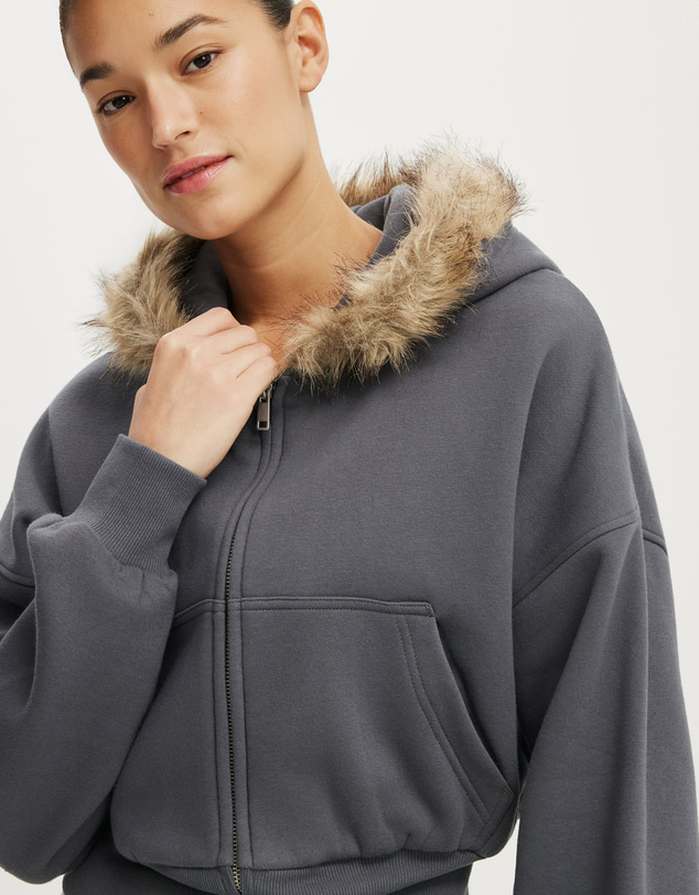 Cotton On - Oversized Zip Through Hoodie