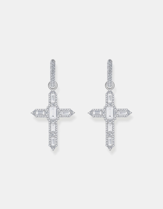 THOMAS SABO - Single Cross hoop earring with white zirconia