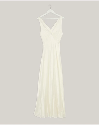 Revibe - Repaired Shona Joy La Lune Plunged Cross Back Maxi Dress - AU 12