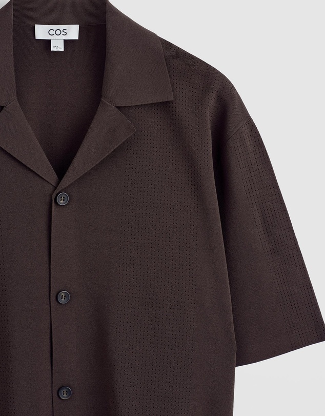 COS - Perforated Knitted Short-Sleeved Shirt
