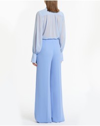Carla Zampatti - Powder Blue Georgette Bow Front Blouse