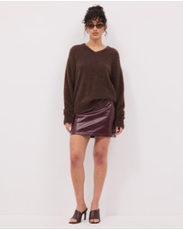 Calli - Nicholas Faux Leather Mini Skirt