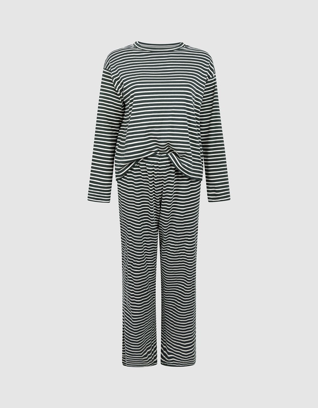 Hunkemoller - Long Sleeve Cotton Jersey Stripe PJ Set
