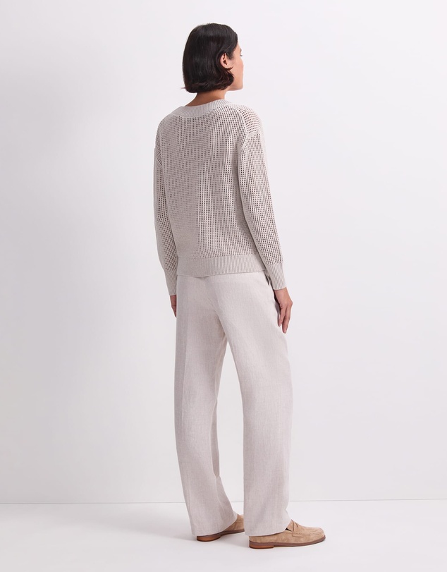 Sportscraft - Cotton Crochet V Neck Knit