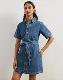 Atmos&Here - Nina Short Sleeve Denim Shirt Dress