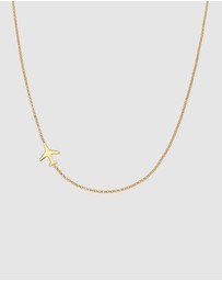 Elli Jewelry - Necklace Aeroplane Travel 925 Sterling Silver Gold-Plated