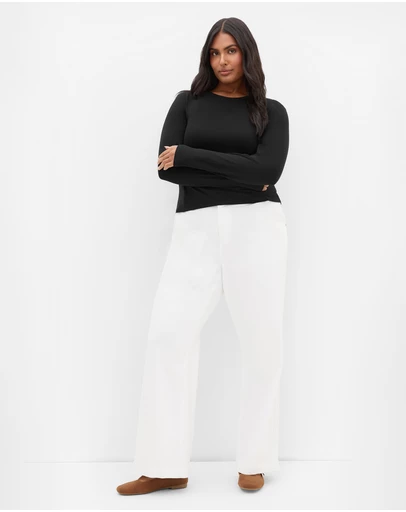 City Chic - Plus size Karla Long Sleeve Tee - black
