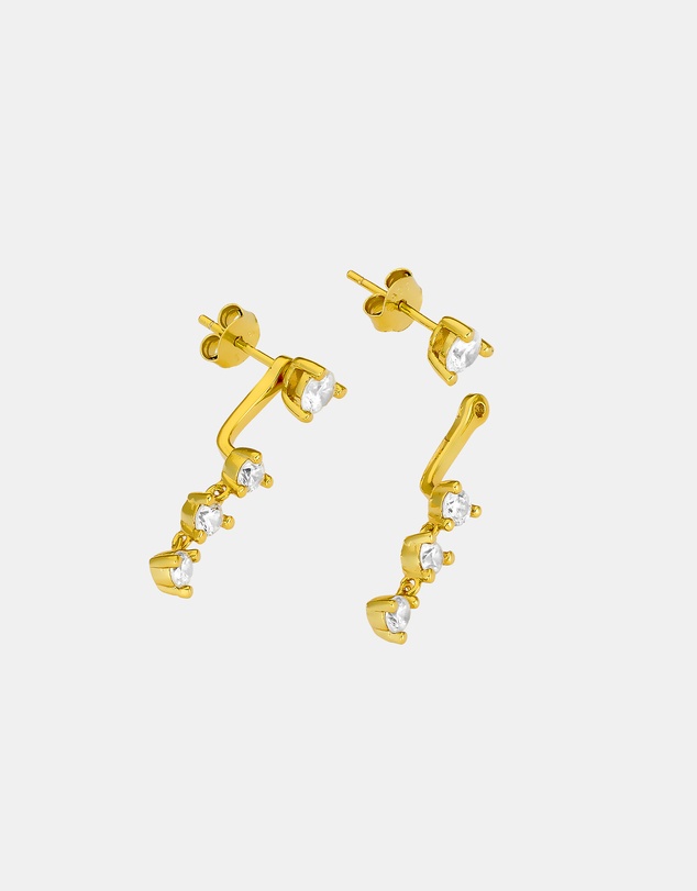 Zoe Olivia - 14K Gold Vermeil Cubic Zirconia Drop Ear Jacket