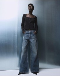 M.N.G - Wide-Leg Jeans With Rhinestones