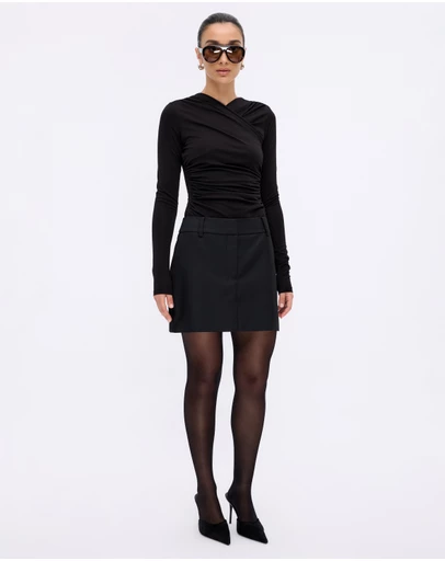 Minima Esenciales - Talia Wool Tailored Mini Skirt