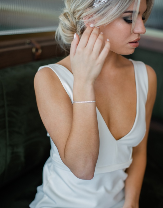 The White Collection - Abbie - Delicate Silver Tennis Bracelet