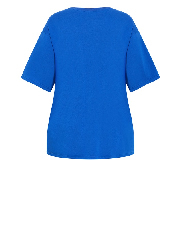 City Chic - Plus size Summer Sun Tee - blue