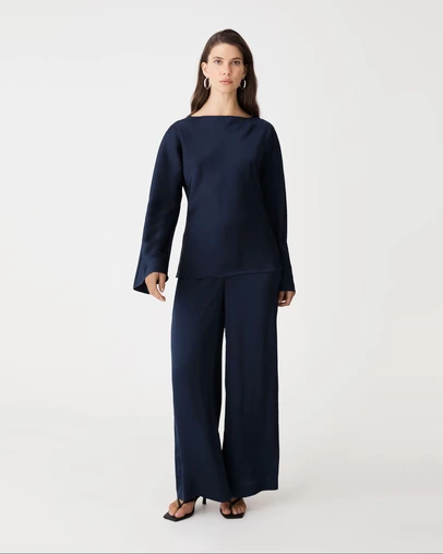 Forcast - Asma Satin Bias Top
