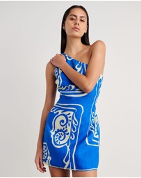 Jag - Ceezee Asymmetric Linen Mini Dress